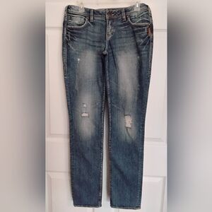 Womens Silver Audrey Ripped & Distressed Denim Jeans